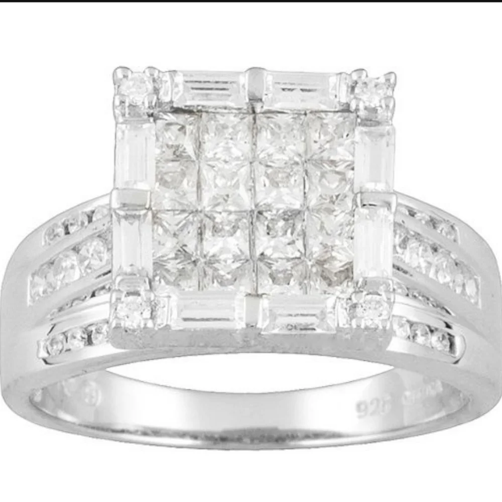 NOT FOR SALE JTV 2.37ctw High Grade CZ Invisible Set Platineve®Ring - Picture 10 of 17